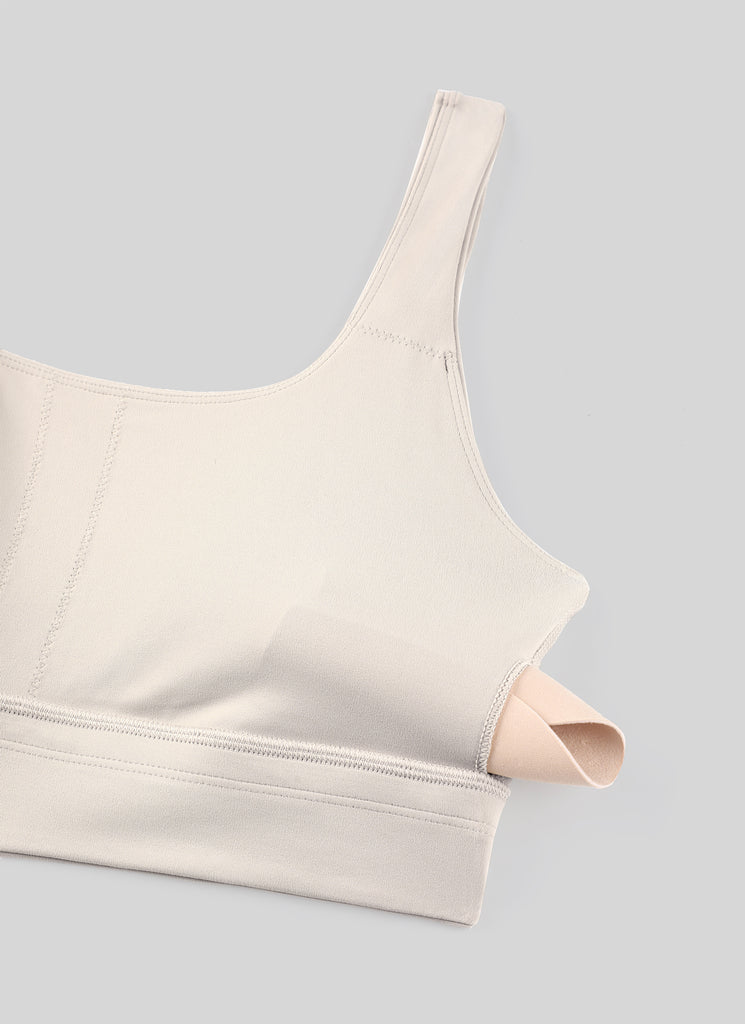 CRZ YOGA Women's Yoga Low Support Butterluxe Sport Bra U Back Longline Mojave Tan