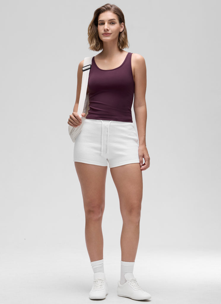 CRZ YOGA Women's Yoga Butterluxe Tight Fit Tank Tops Racerback Deep Purple