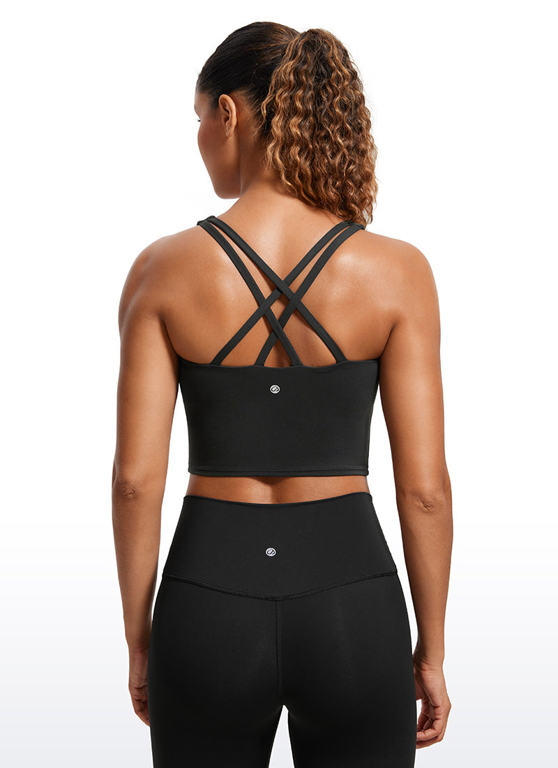 Butterluxe – Tanktops mit überkreuztem Rücken und integriertem BH