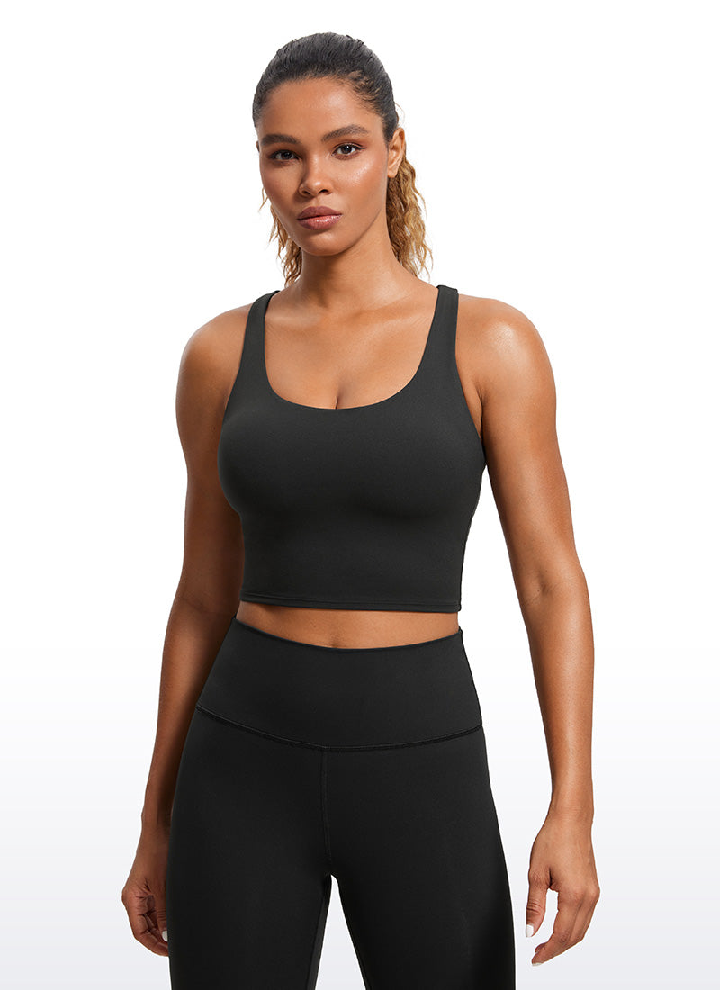 Butterluxe – Tanktops mit überkreuztem Rücken und integriertem BH