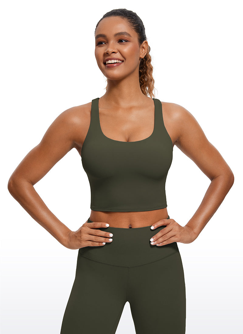 Butterluxe – Tanktops mit überkreuztem Rücken und integriertem BH