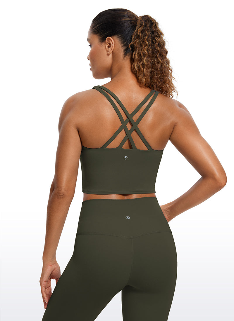 Butterluxe – Tanktops mit überkreuztem Rücken und integriertem BH