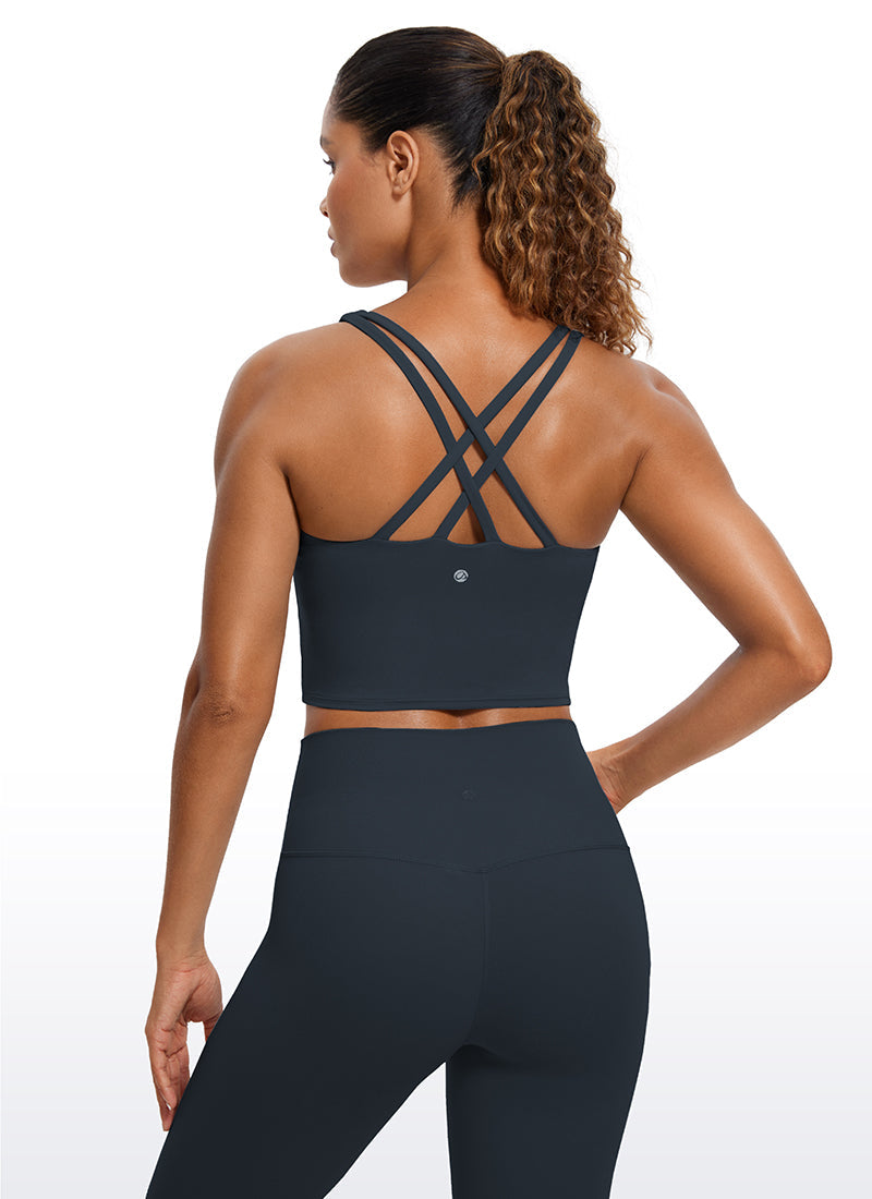 Butterluxe – Tanktops mit überkreuztem Rücken und integriertem BH