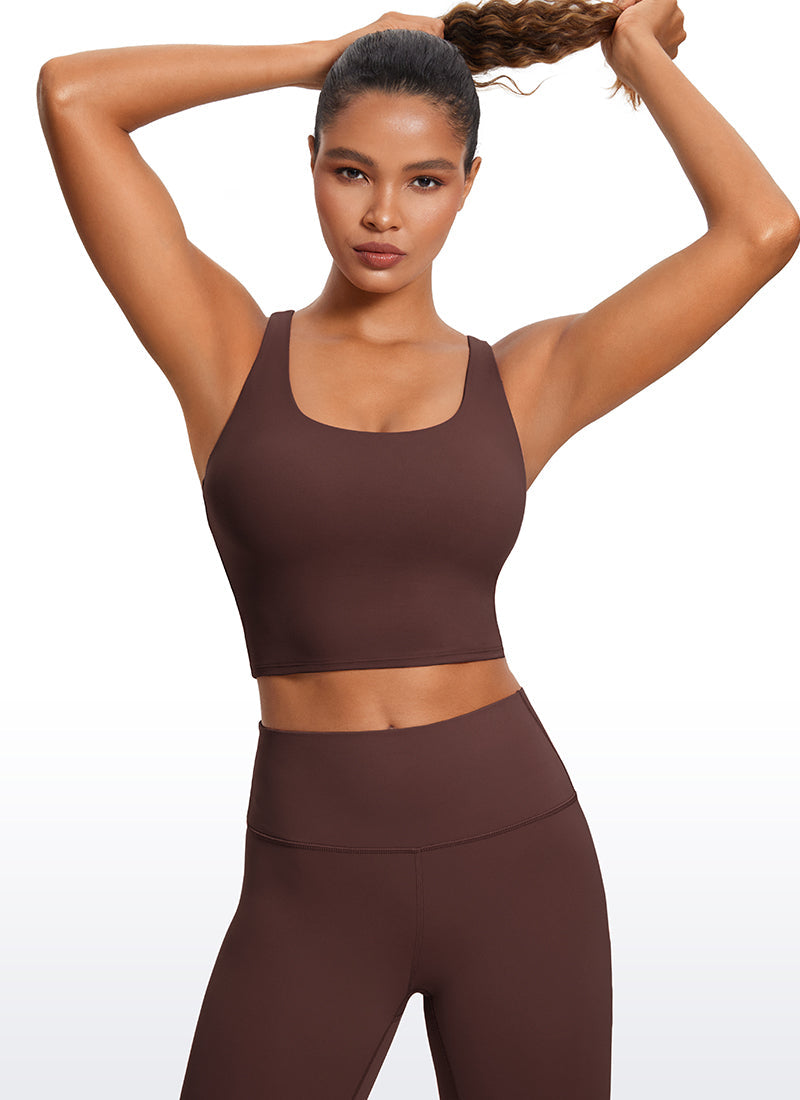 Butterluxe – Tanktops mit überkreuztem Rücken und integriertem BH