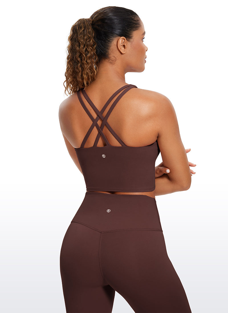 Butterluxe – Tanktops mit überkreuztem Rücken und integriertem BH