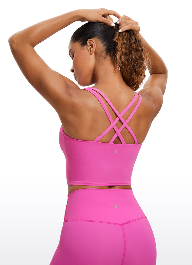 Butterluxe – Tanktops mit überkreuztem Rücken und integriertem BH