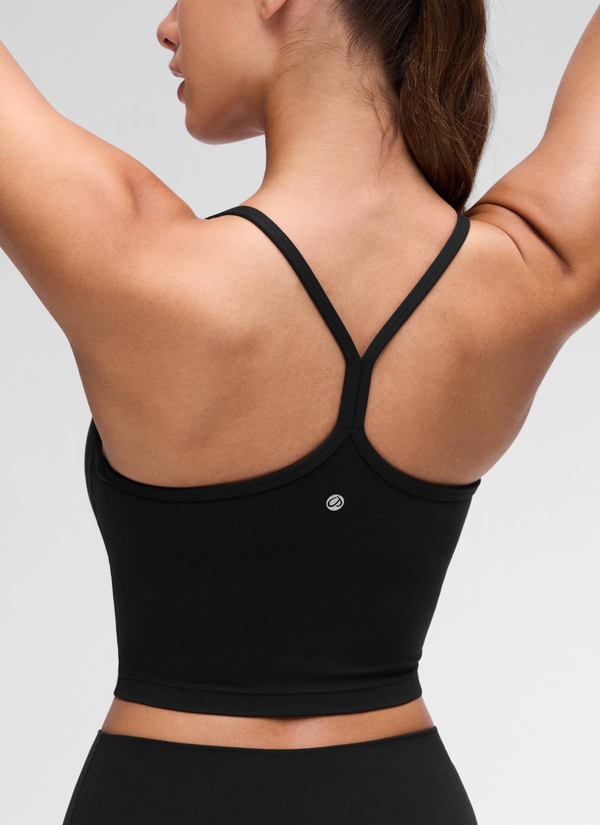 CRZ YOGA Womens Butterluxe Y Back Longline Sports Bras Crop Tank Top שחור