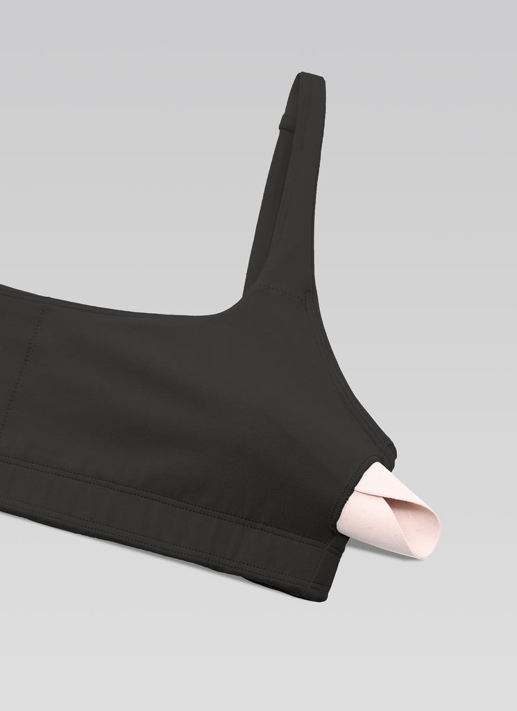 CRZ YOGA Women Butterluxe Square Neck Cami Padded Mini Bra Black