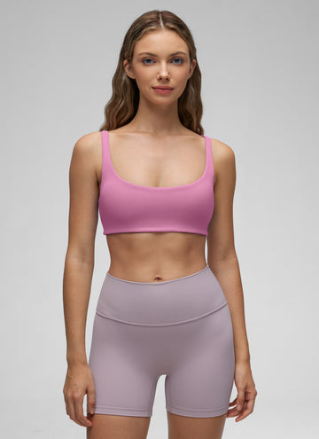 CRZ YOGA Women Butterluxe Square Neck Cami Padded Mini Bra Velvet Dust