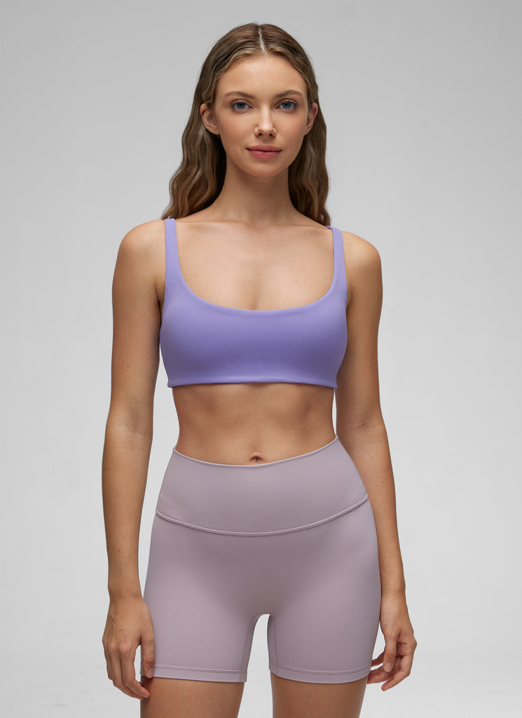 CRZ YOGA Women Butterluxe Square Neck Cami Padded Mini Bra Velvet Dust