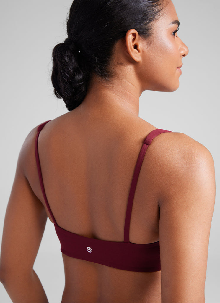 CRZ YOGA Women Butterluxe Square Neck Cami Padded Mini Bra Milky White