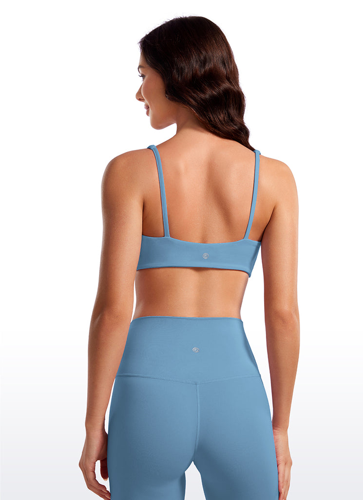 CRZ YOGA Women Butterluxe Square Neck Cami Padded Mini Bra Royal Lilac