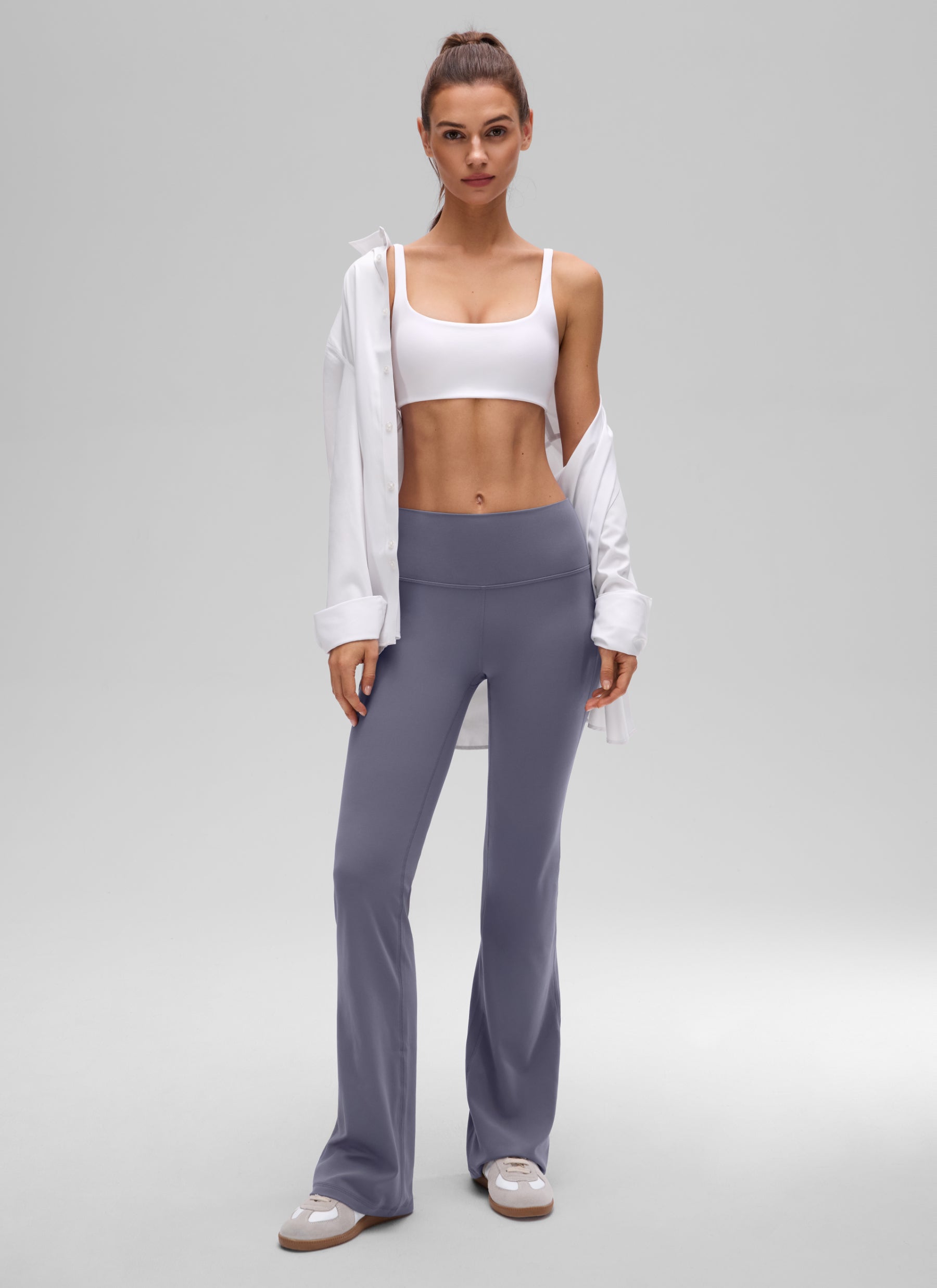 CRZ YOGA Women Butterluxe Square Neck Cami Padded Mini Bra White @model_info:G
