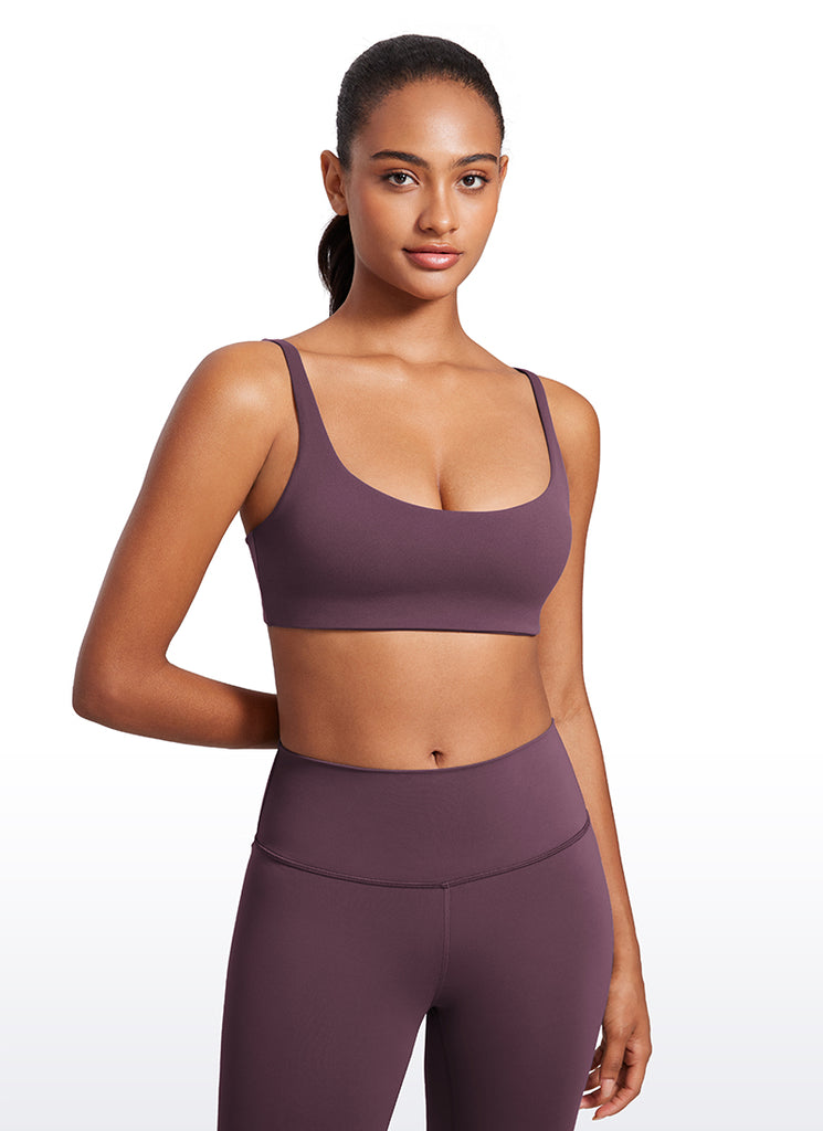 CRZ YOGA Women Butterluxe Square Neck Cami Padded Mini Bra Black Tie Dye Flowers