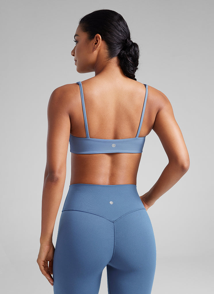 CRZ YOGA Women Butterluxe Square Neck Cami Padded Mini Bra Washed Mauve