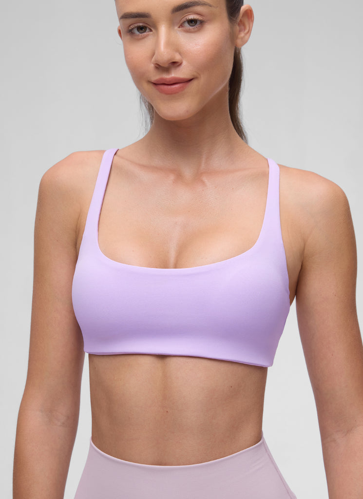 CRZ YOGA Women Butterluxe Square Neck Cami Padded Mini Bra Elfin Purple