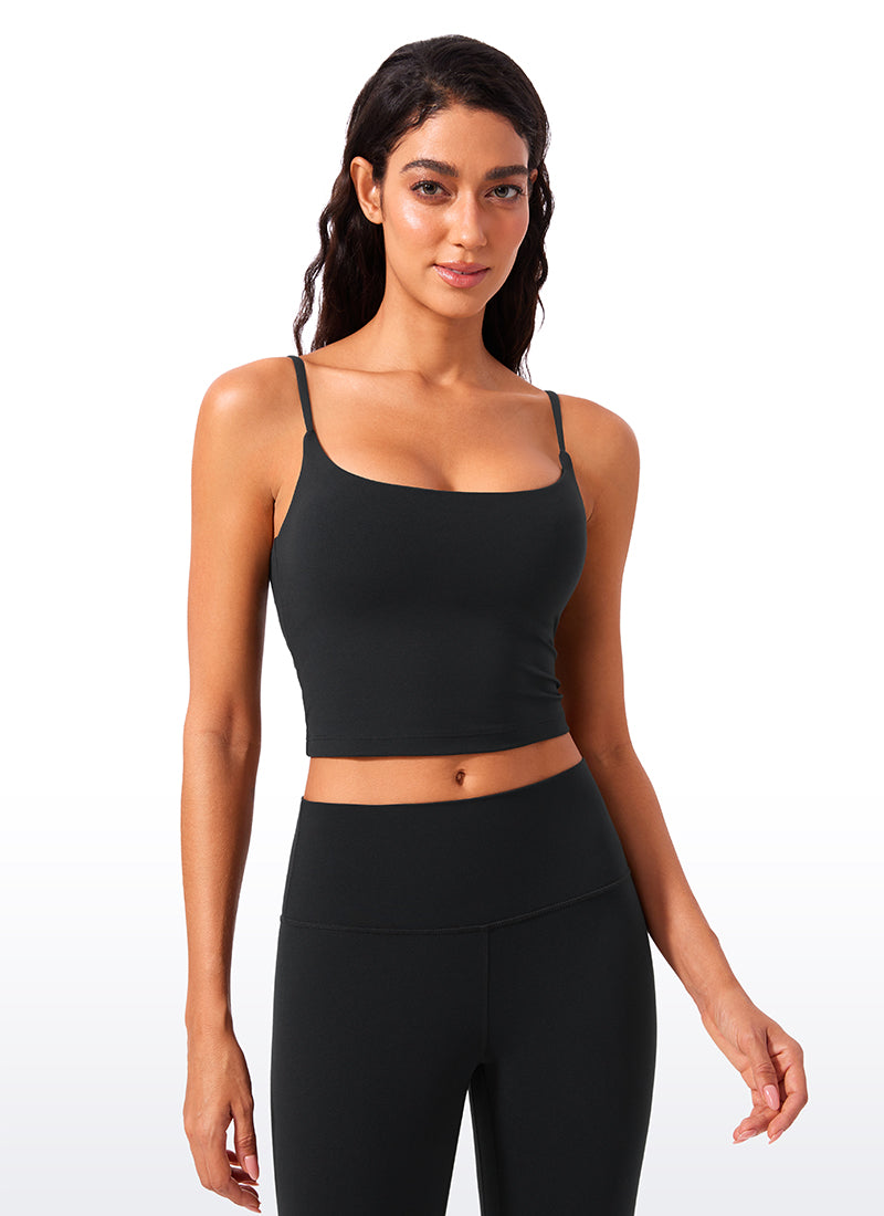 Butterlift Scoop Neck Cropped Build-in Bra Tanks