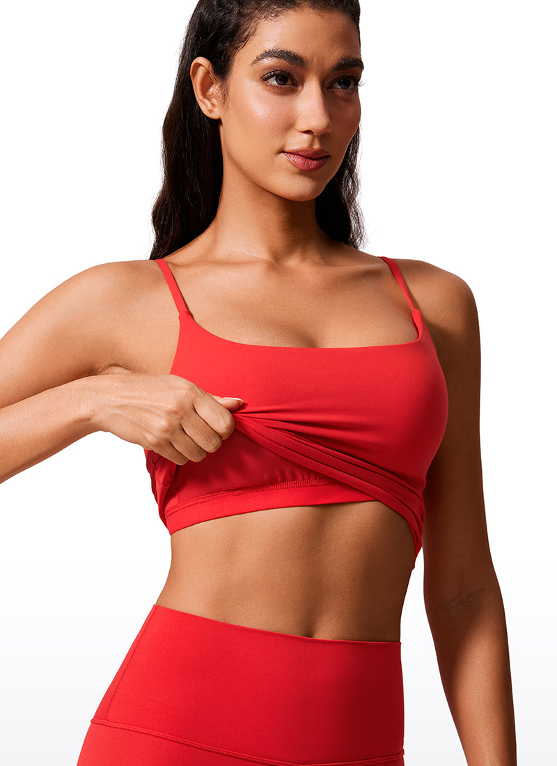 Butterlift Scoop Neck Cropped Build-in Bra Tanks