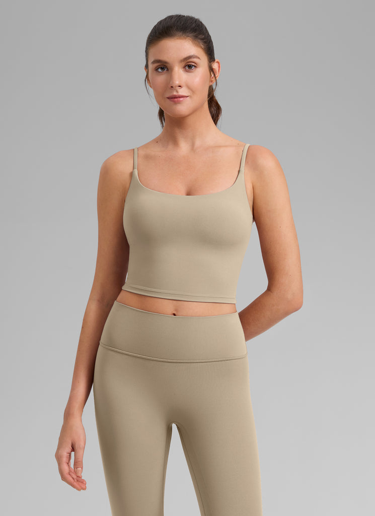 CRZ YOGA Womens Butterlift Scoop Neck U Back Yoga Longline Sports Bra Waves Blue