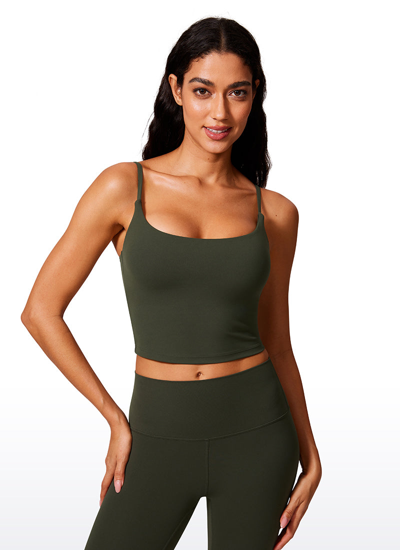 Butterlift Scoop Neck Cropped Build-in Bra Tanks