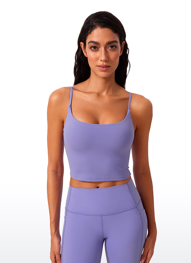 Butterlift Scoop Neck Cropped Build-in Bra Tanks