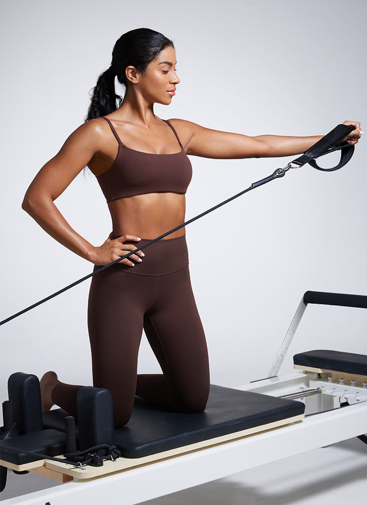 CRZ YOGA Womens Butterbreeze Spaghetti Strap Scoop Neck Sports Bra Lava Smoke Grey