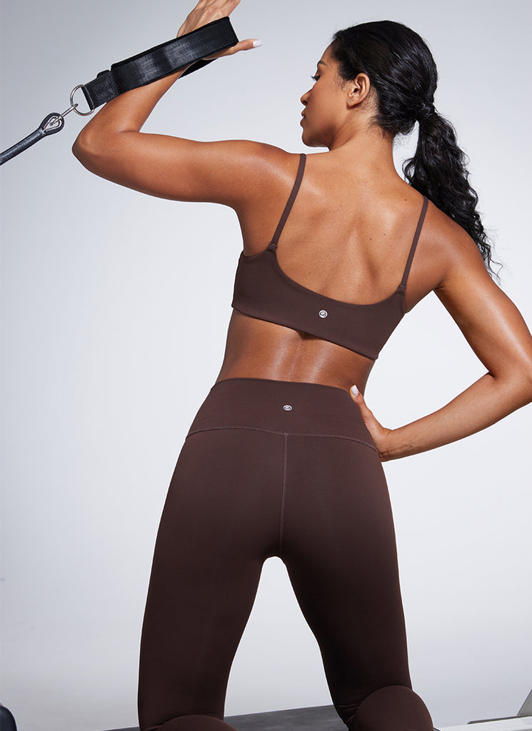 CRZ YOGA Womens Butterbreeze Spaghetti Strap Scoop Neck Sports Bra Lava Smoke Grey