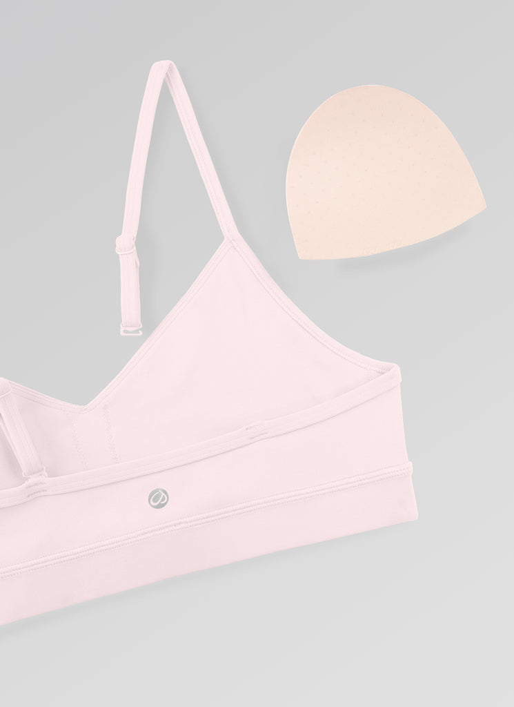 CRZ YOGA Butterluxe Womens V Neck Camisole Yoga Padded Sports Bra Strawberry Pink