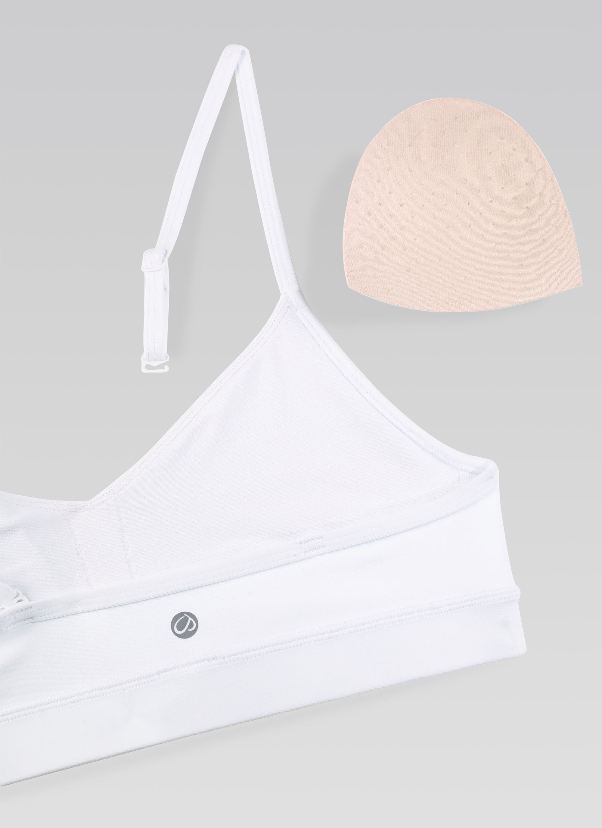 CRZ YOGA Butterluxe Womens V Neck Camisole Yoga Padded Sports Bra White @model_info:NEW