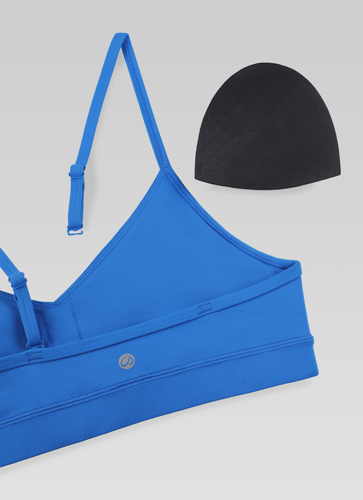 CRZ YOGA Butterluxe Womens V Neck Camisole Yoga Padded Sports Bra Sparkle Blue @model_info:NEW
