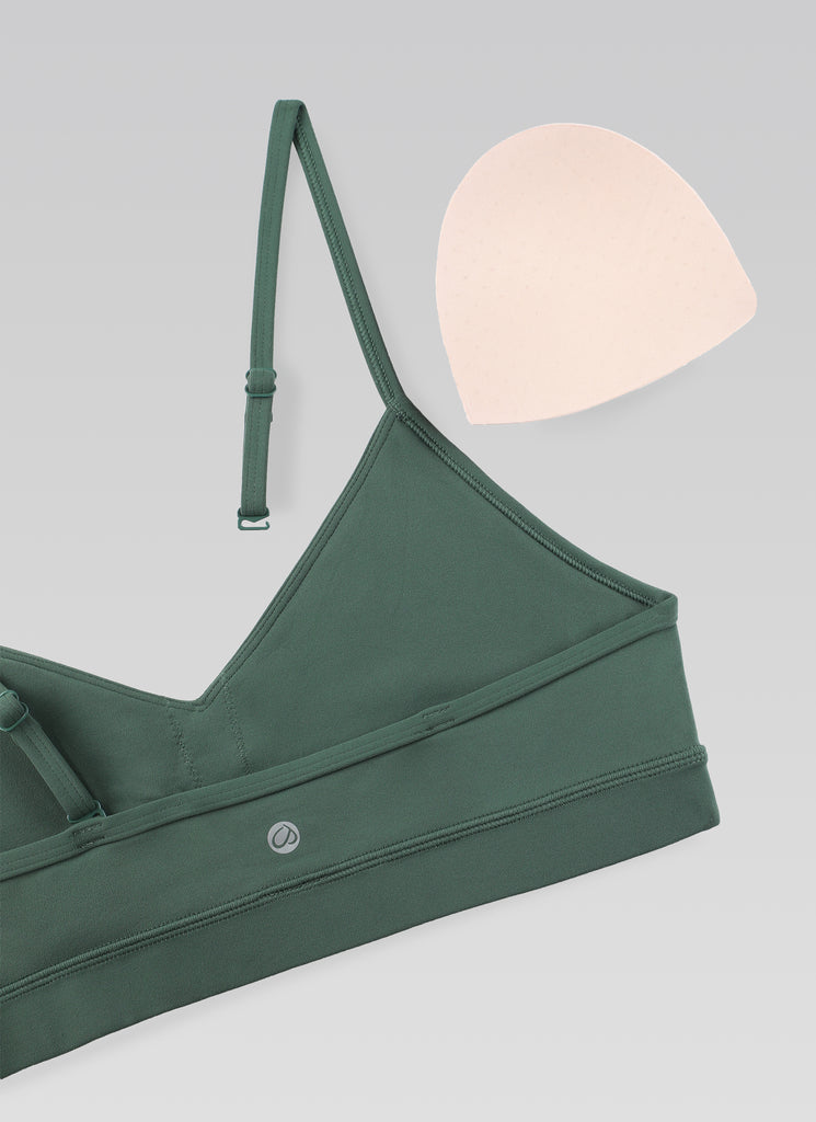 CRZ YOGA Butterluxe Womens V Neck Camisole Yoga Padded Sports Bra Granita Pink