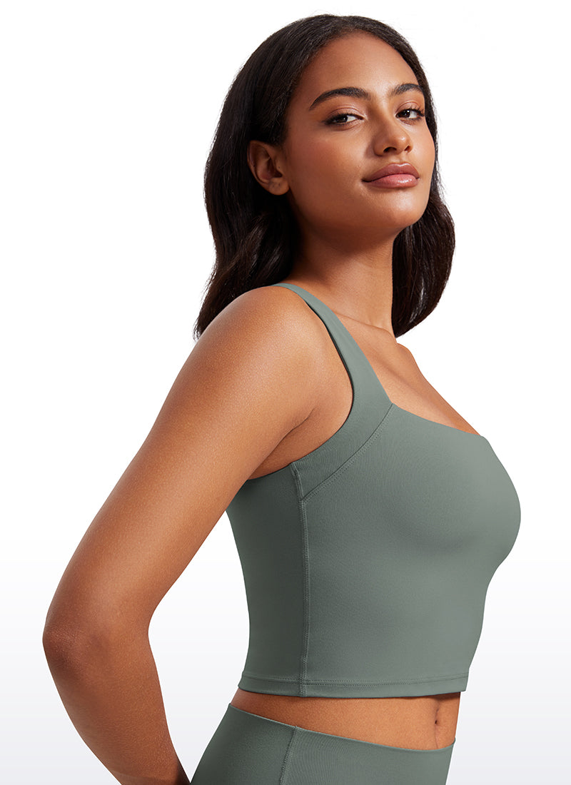 Butterluxe Longline Square Neck Built-in Bra Sports Tanks