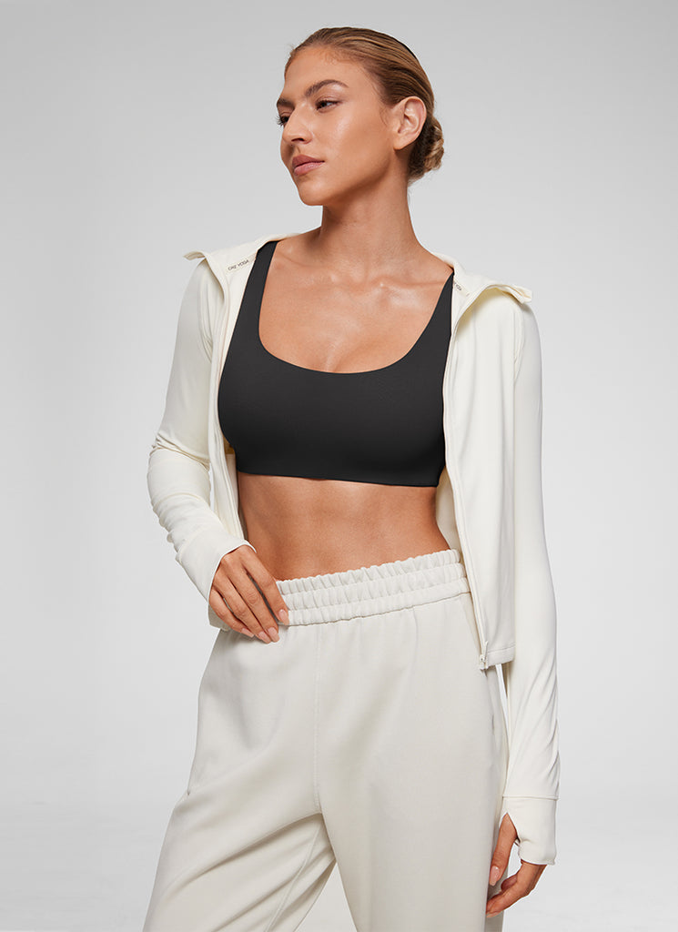 CRZ YOGA Women's Softhold Wireless Double Lined U Back Everyday Bra Sargasso