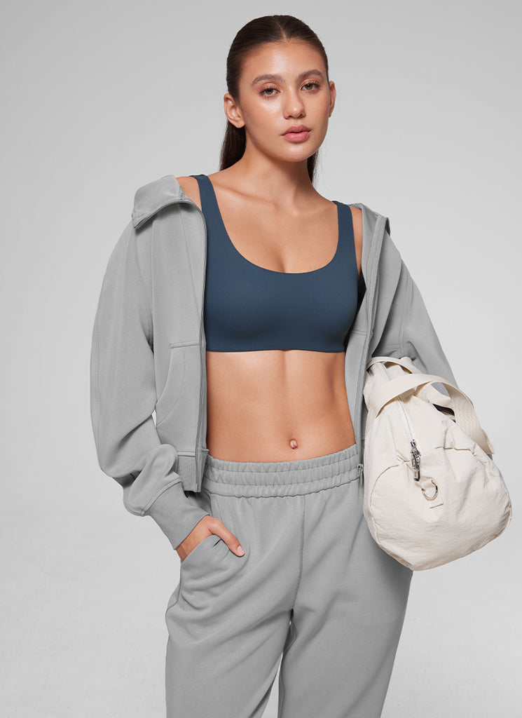 CRZ YOGA Women's Softhold Wireless Double Lined U Back Everyday Bra Sargasso