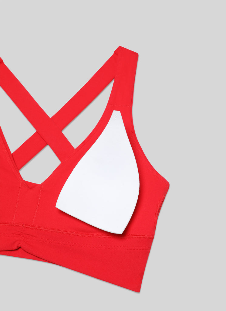 CRZ YOGA Women's Light Support Butterluxe Yoga Bra Ruched V Neck Vita Pink