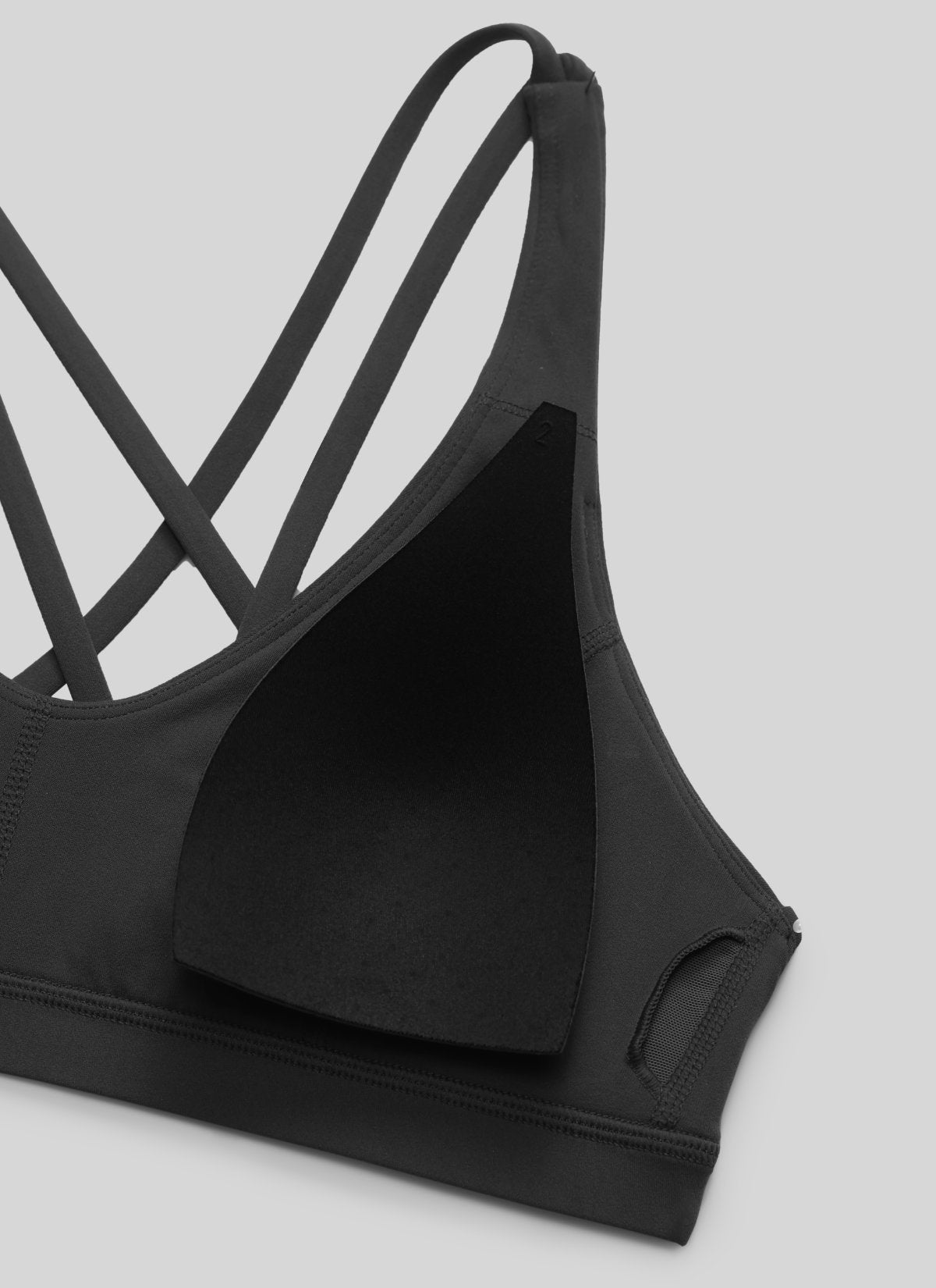 CRZ YOGA Women's Butterlift Workout U Neck Cross Back Sports Bra Black