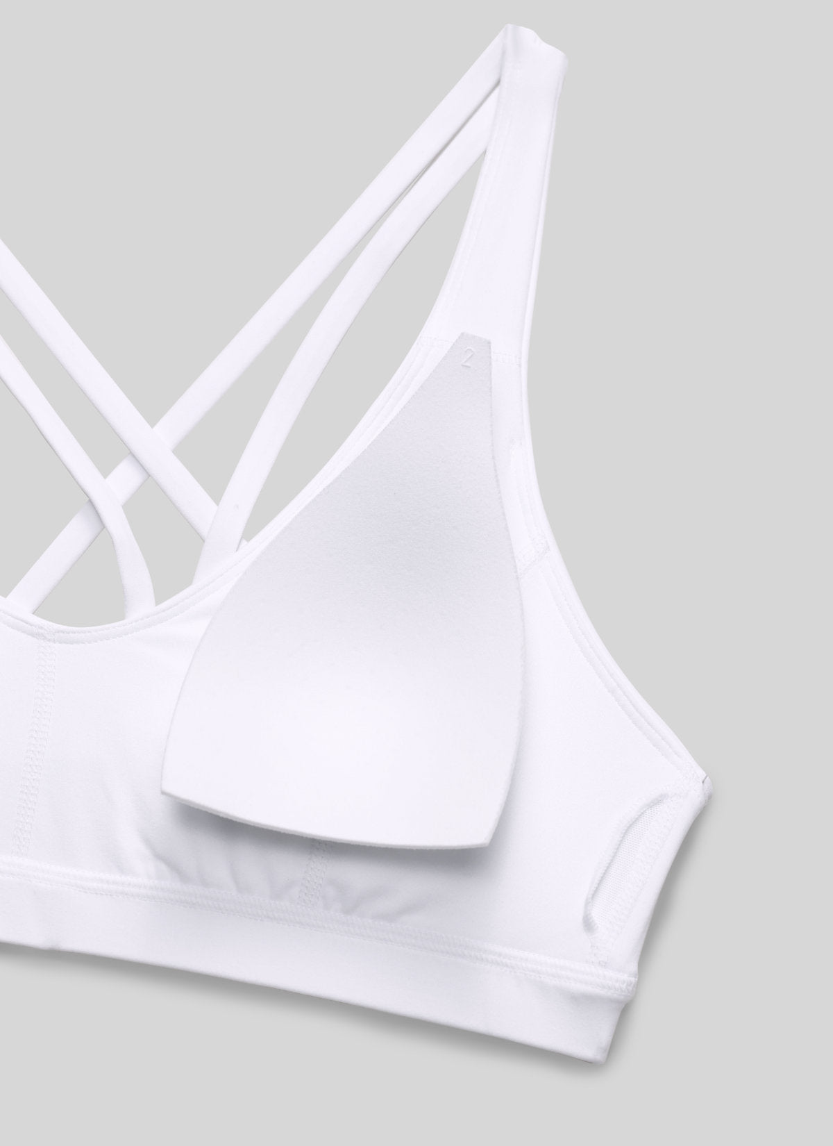 CRZ YOGA Women's Butterlift Workout U Neck Cross Back Sports Bra White