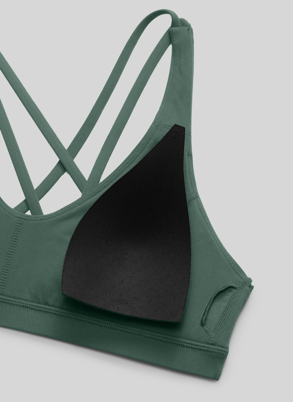 CRZ YOGA Women's Butterlift Workout U Neck Cross Back Sports Bra Dark Forest Green