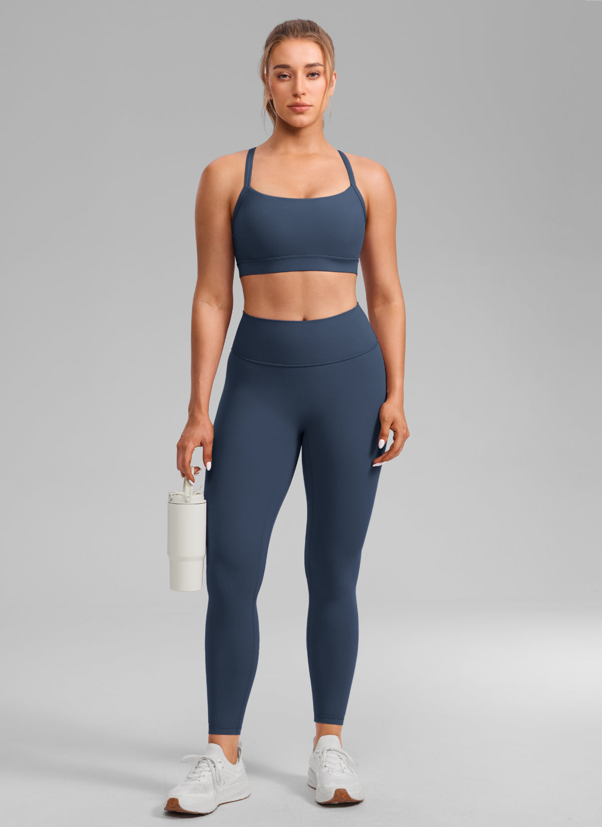 CRZ YOGA Women's Butterlift Yoga U Neck Cross Back Keyhole Sports Bra Stelindigo