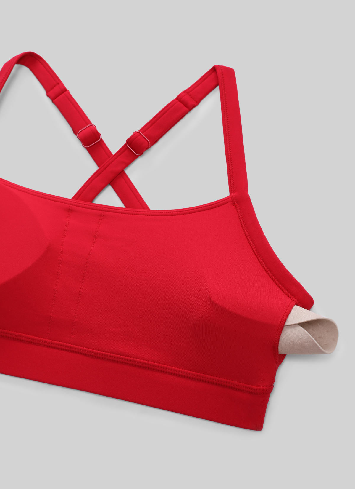 CRZ YOGA Women's Butterlift Yoga U Neck Cross Back Keyhole Sports Bra Aurora Red