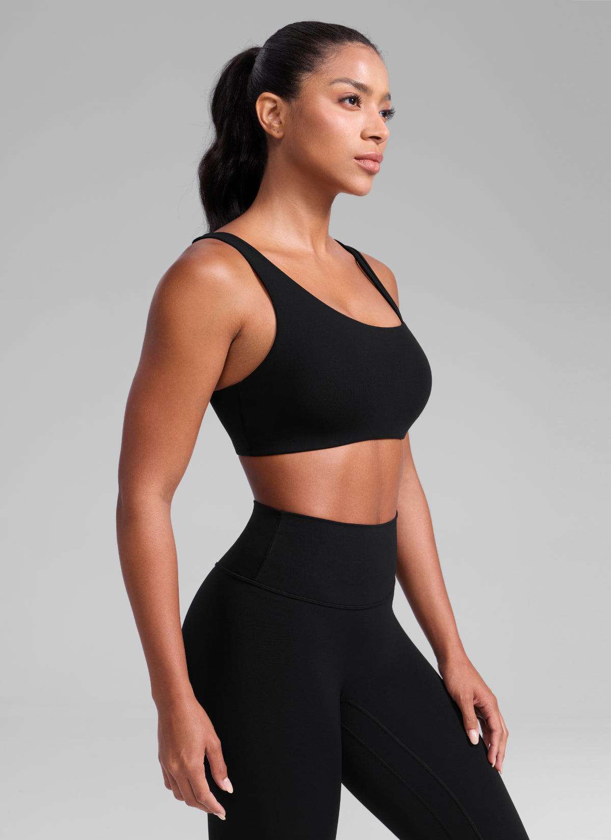 Women's Butterlift® Yoga Asymmetric Straps Sports Bra Medium Support Black