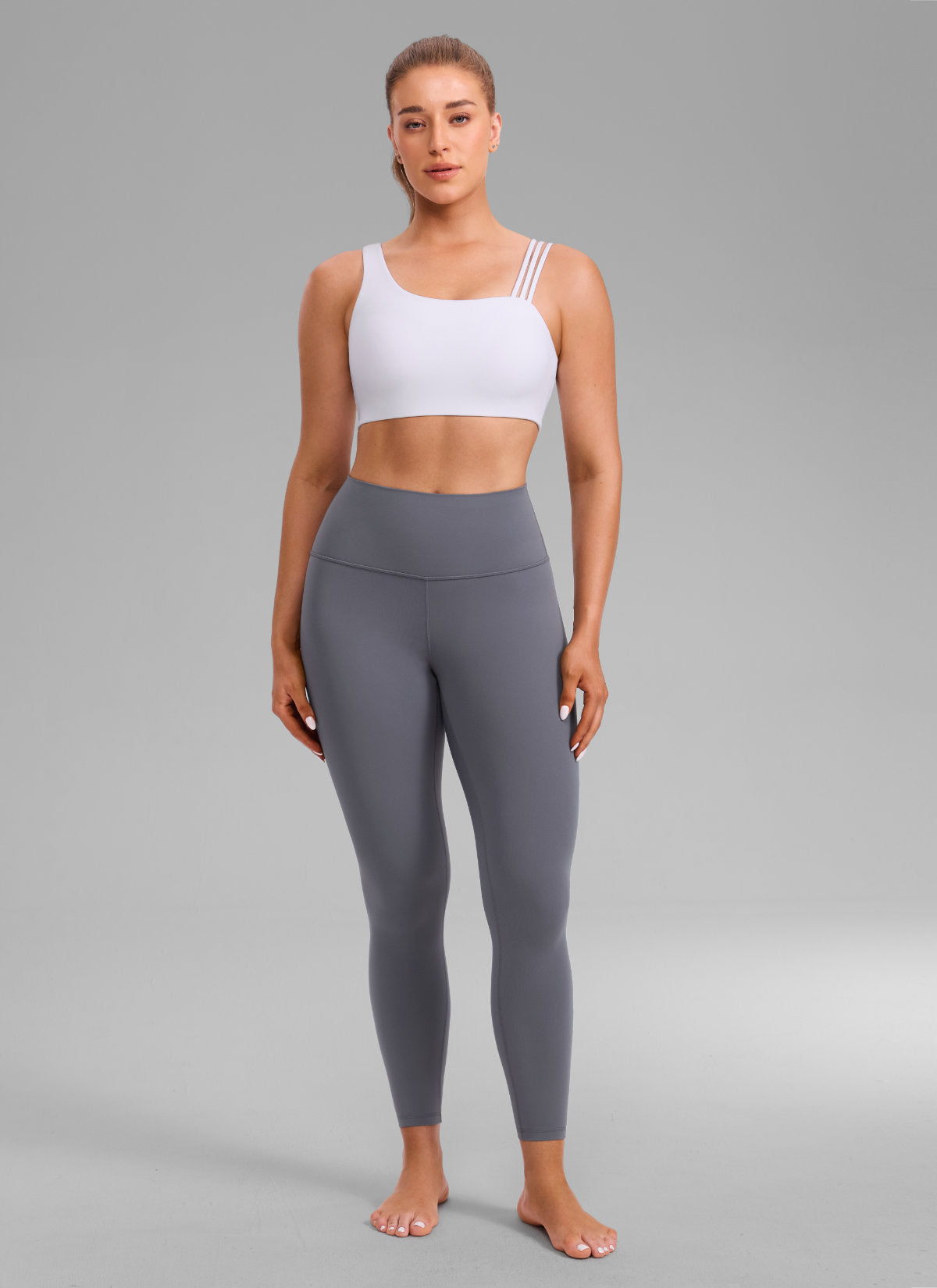 Women's Butterlift® Yoga Asymmetric Straps Sports Bra Medium Support White @model_info:Julia