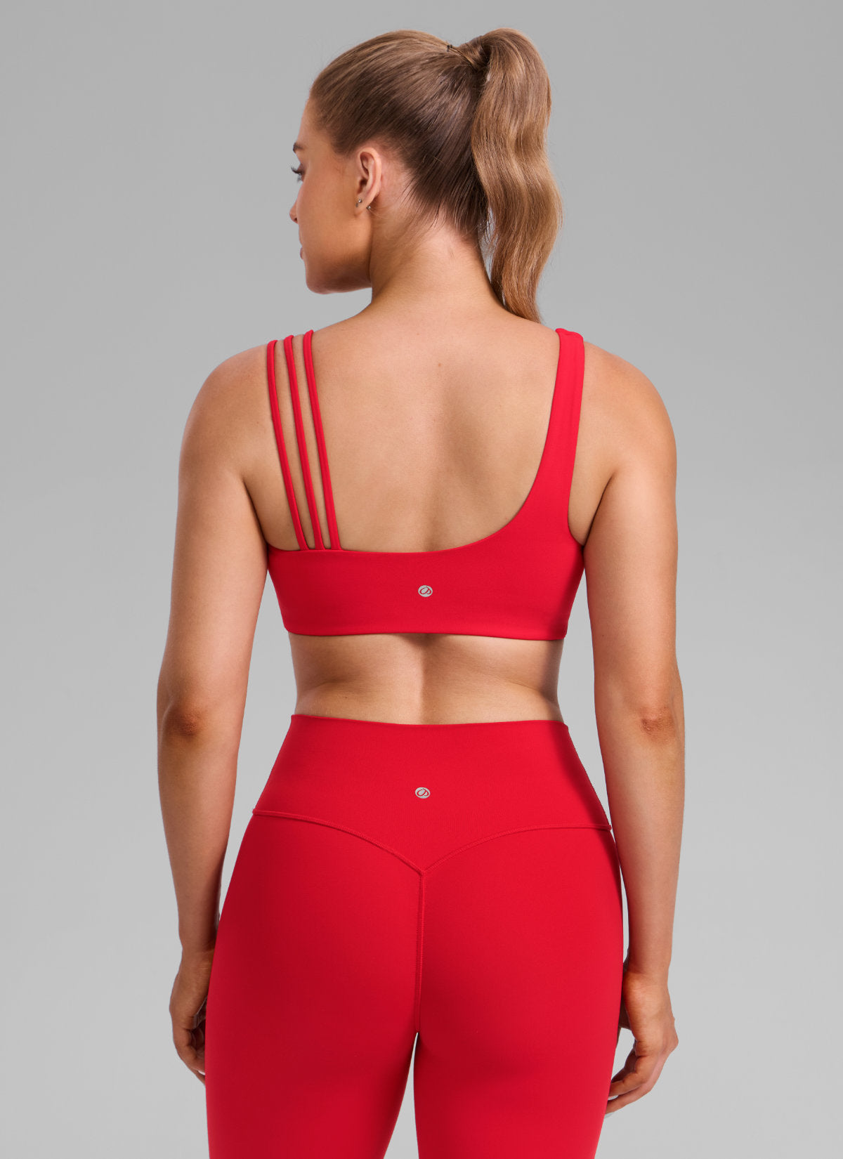 Women's Butterlift® Yoga Asymmetric Straps Sports Bra Medium Support Aurora Red