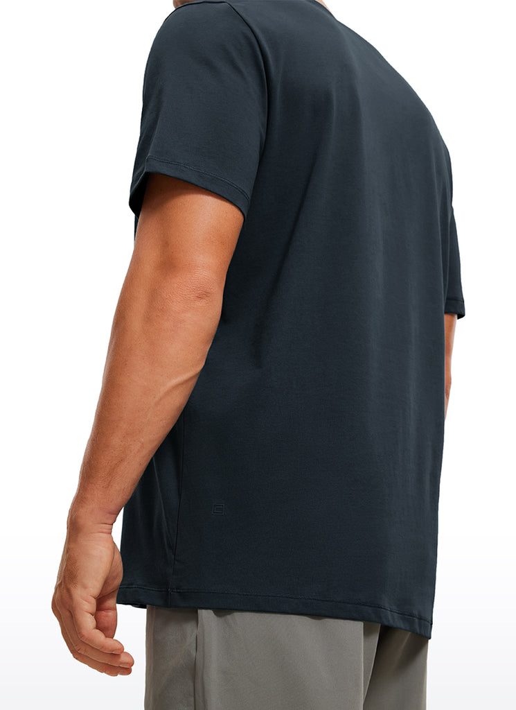 CRZ YOGA Men's Running Classic Fit Shirts Quick Dry Short Sleeves White