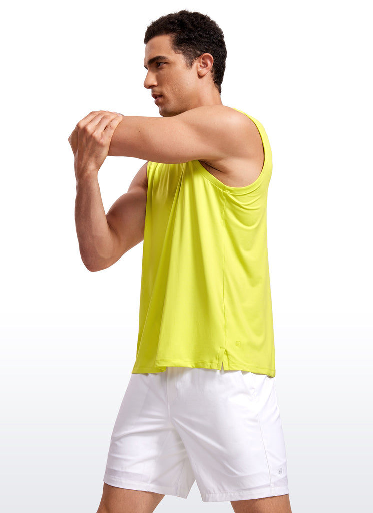 CRZ YOGA Men's Stretchy Workout Classic Fit Tank Tops Sleeveless Grey Sage