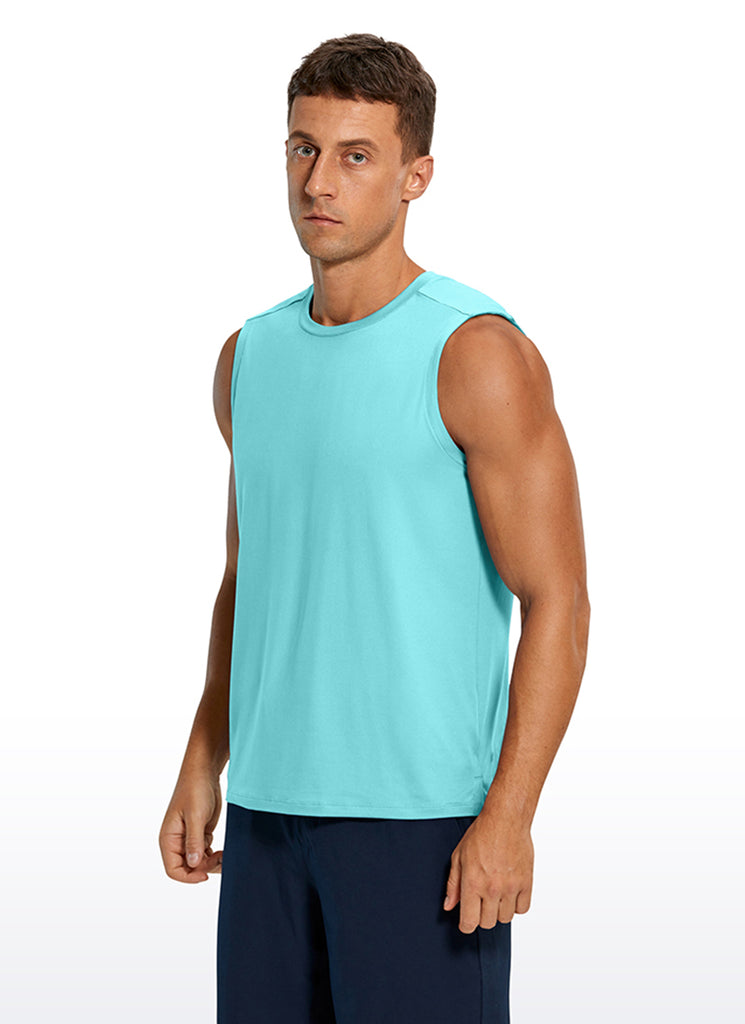 CRZ YOGA Men's Stretchy Workout Classic Fit Tank Tops Sleeveless Tropical Mint Green