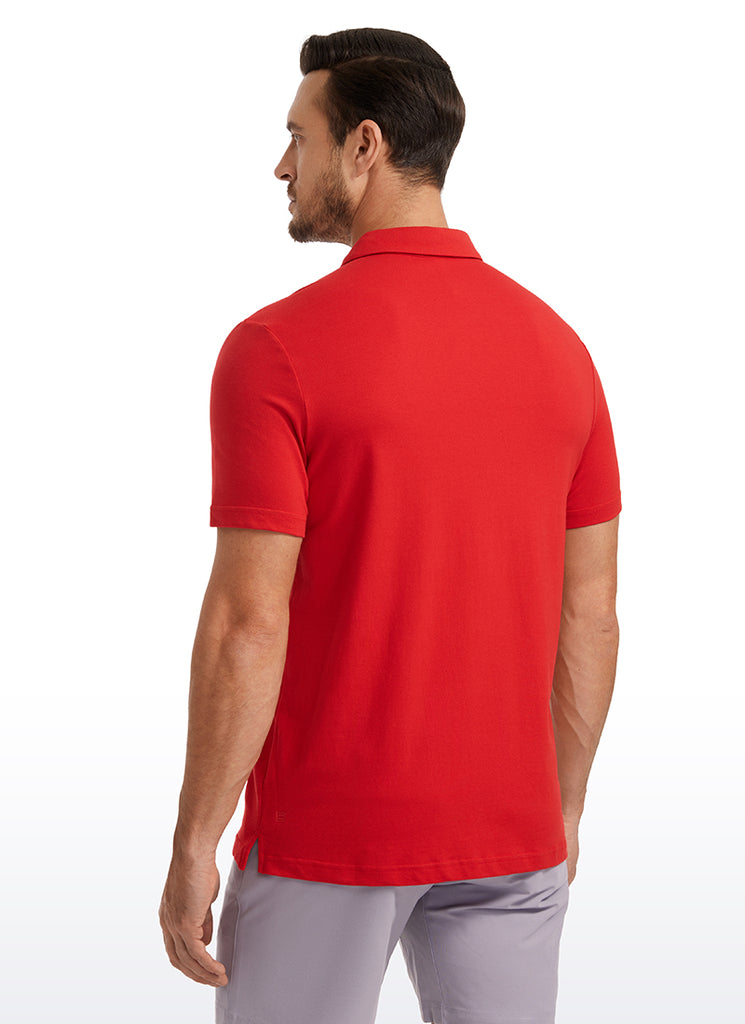 CRZ YOGA Men's Golf Classic Fit Tops Polo Short Sleeve Grey Sage