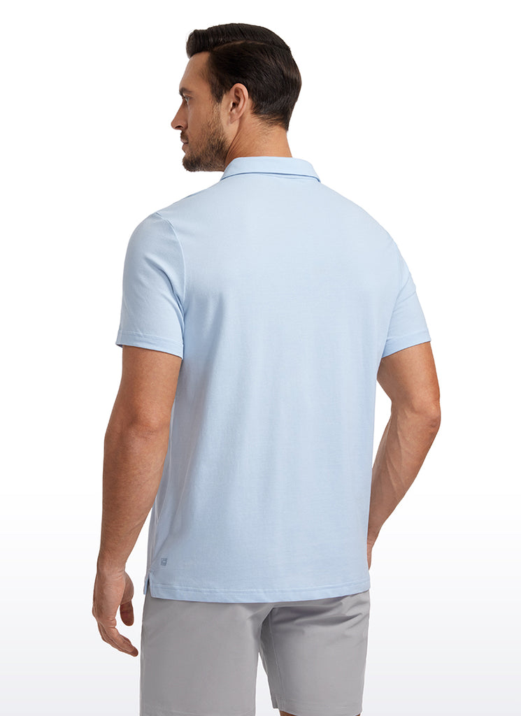 CRZ YOGA Men's Golf Classic Fit Tops Polo Short Sleeve Grey Sage