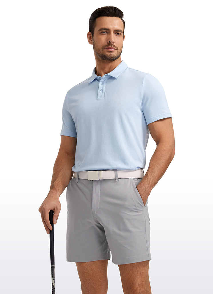 CRZ YOGA Men's Golf Classic Fit Tops Polo Short Sleeve Dark Red Raspberry