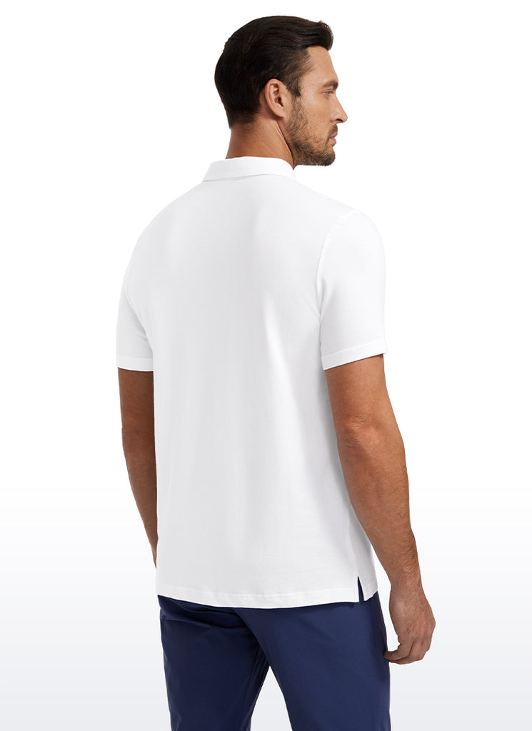 CRZ YOGA Men's Golf Classic Fit Tops Polo Short Sleeve Dark Red Raspberry